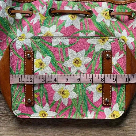 Dooney & Bourke Pink Daffodil Drawstring Purse
